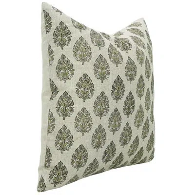 Fabdivine Floral Cotton Indoor/outdoor Pillow Cover In Gray