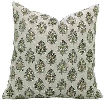 Fabdivine Floral Cotton Indoor/outdoor Pillow Cover In Gray