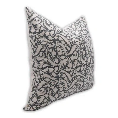 Fabdivine Floral Cotton Indoor/outdoor Pillow Cover In Gray;grey