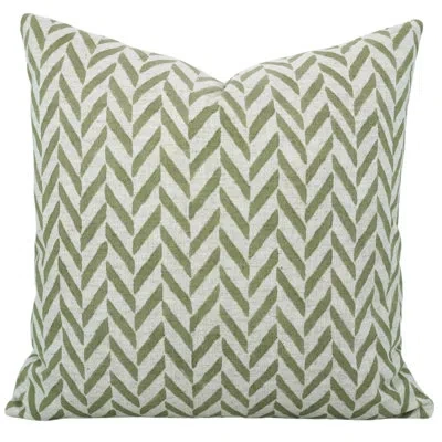 Fabdivine Floral Cotton Indoor/outdoor Pillow Cover In Green