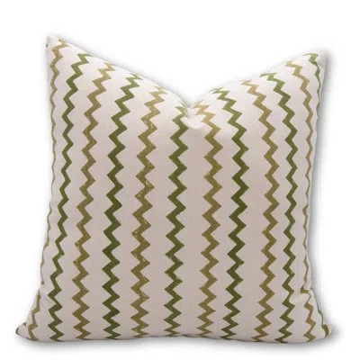 Fabdivine Floral Cotton Indoor/outdoor Pillow Cover In Green