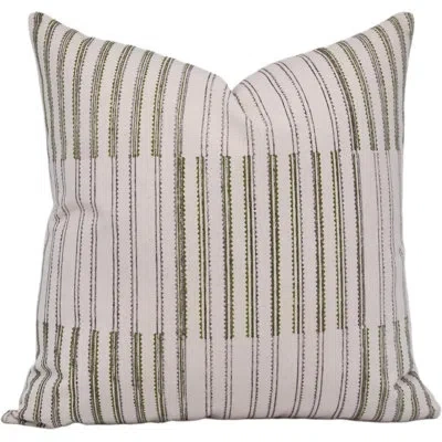 Fabdivine Floral Cotton Indoor/outdoor Pillow Cover In Green