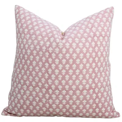 Fabdivine Floral Cotton Indoor/outdoor Pillow Cover In Pink