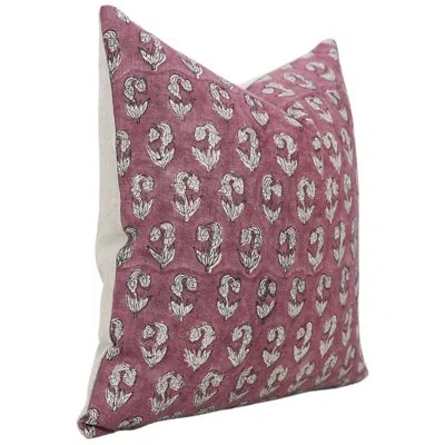 Fabdivine Floral Cotton Indoor/outdoor Pillow Cover In Pink