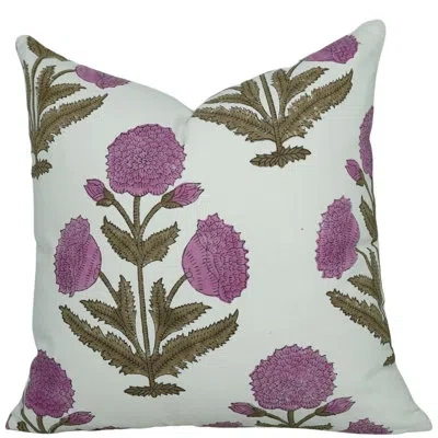 Fabdivine Floral Cotton Indoor/outdoor Pillow Cover In Pink