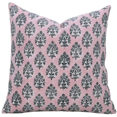 Fabdivine Floral Cotton Indoor/outdoor Pillow Cover In Pink
