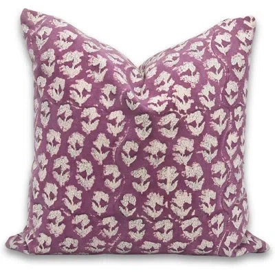 Fabdivine Floral Cotton Indoor/outdoor Pillow Cover In Pink