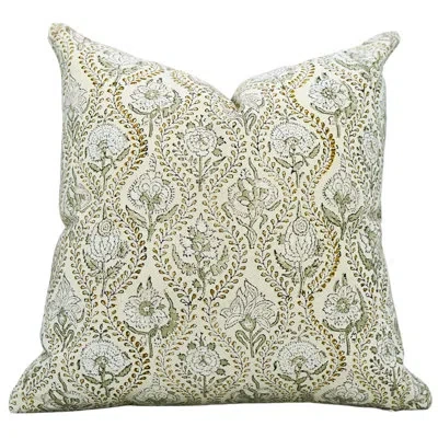 Fabdivine Floral Cotton Indoor/outdoor Pillow Cover In Yes