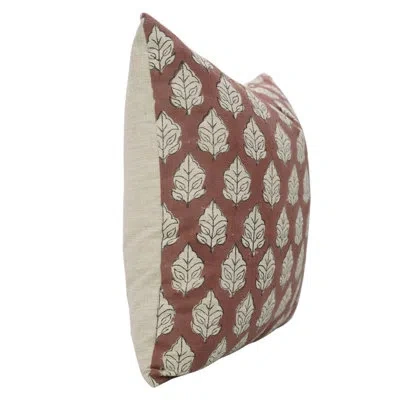 Fabdivine Floral Home Decor Cushion Cover, Block Print Design, Mayur In Red