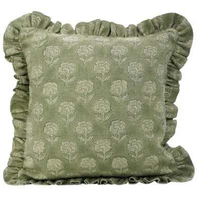 Fabdivine Floral Linen Indoor/outdoor Pillow Cover