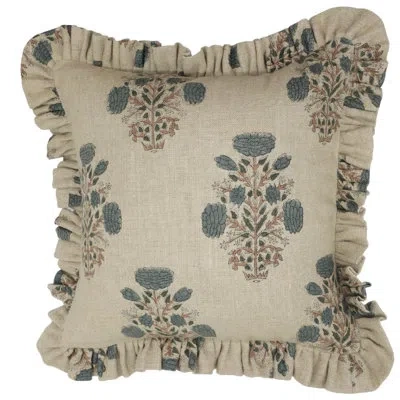Fabdivine Floral Linen Indoor/outdoor Pillow Cover