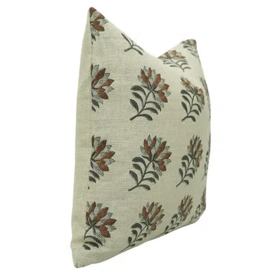 Fabdivine Floral Linen Indoor/outdoor Pillow Cover