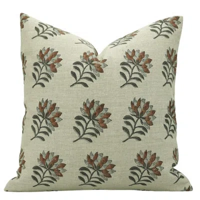 Fabdivine Floral Linen Indoor/outdoor Pillow Cover