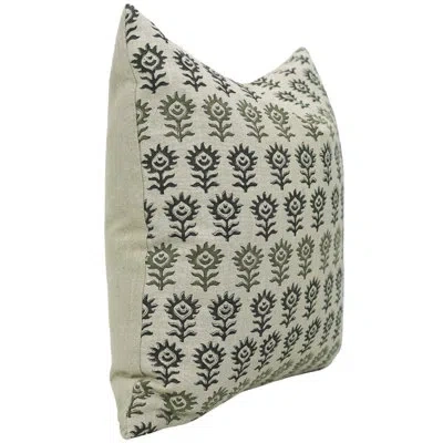 Fabdivine Floral Linen Indoor/outdoor Pillow Cover