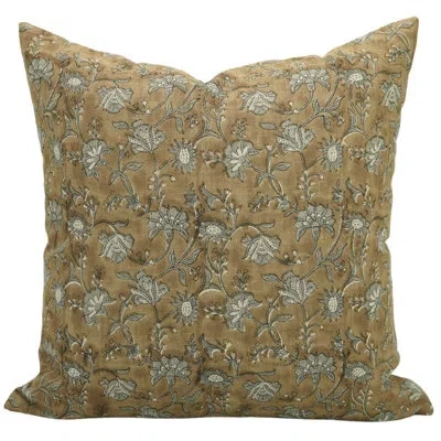 Fabdivine Floral Linen Indoor/outdoor Pillow Cover