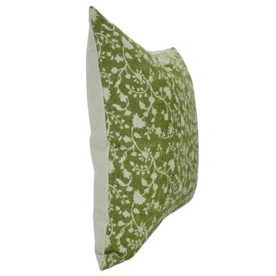 Fabdivine Floral Linen Indoor/outdoor Pillow Cover In Beige Floral 1