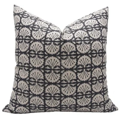 Fabdivine Floral Linen Indoor/outdoor Pillow Cover In Bejini Floral