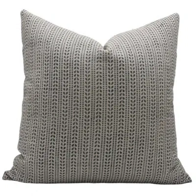 Fabdivine Floral Linen Indoor/outdoor Pillow Cover In Black