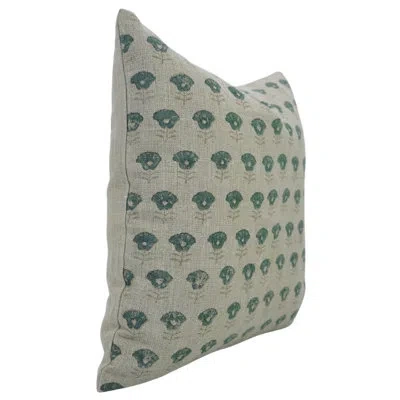 Fabdivine Floral Linen Indoor/outdoor Pillow Cover In Blue Floral 3
