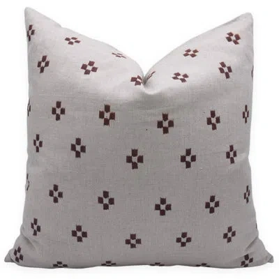 Fabdivine Floral Linen Indoor/outdoor Pillow Cover In Brown