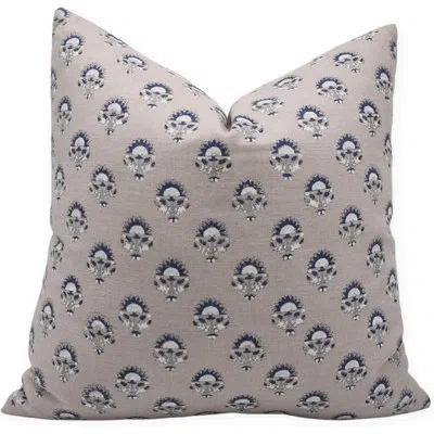 Fabdivine Floral Linen Indoor/outdoor Pillow Cover In Brown
