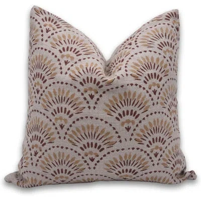 Fabdivine Floral Linen Indoor/outdoor Pillow Cover In Brown;rust