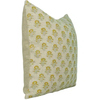 Fabdivine Floral Linen Indoor/outdoor Pillow Cover In Gray Floral 1