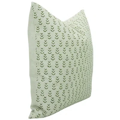 Fabdivine Floral Linen Indoor/outdoor Pillow Cover In Green,gray Floral 1