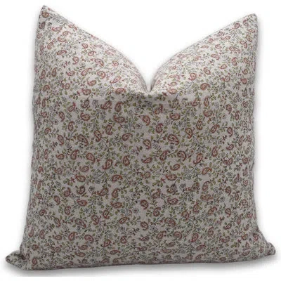 Fabdivine Floral Linen Indoor/outdoor Pillow Cover In Orange