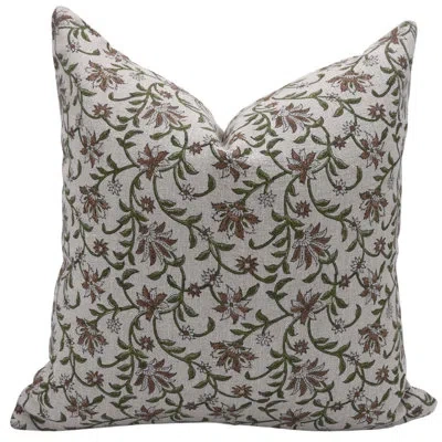 Fabdivine Floral Linen Indoor/outdoor Pillow Cover In Multi