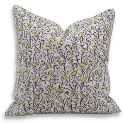 Fabdivine Floral Linen Indoor/outdoor Pillow Cover In Pishta Floral