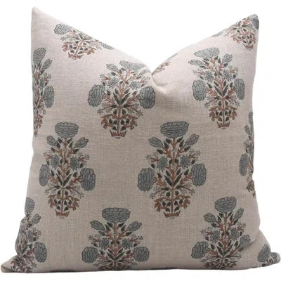 Fabdivine Floral Linen Indoor/outdoor Pillow Cover In Swdesh Floral