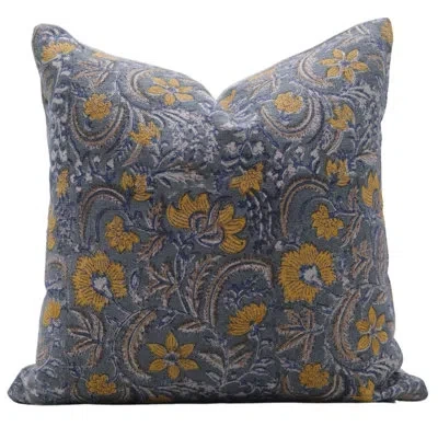 Fabdivine Floral Linen Indoor/outdoor Reversible Pillow Cover