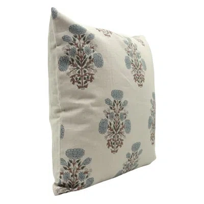 Fabdivine Floral Linen Pillow Covers – Decorative Neutral Accent Throw Pillows For Couch, Living Room, Indoor/ In Blue Floral 1