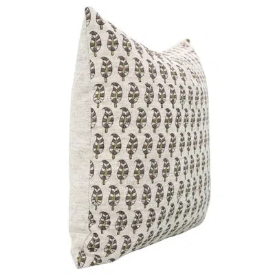 Fabdivine Floral Unique Block Print Design Pillow Cover- Lil Paisely In Brown