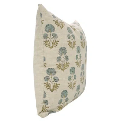 Fabdivine Floral Unique Block Print Design Pillow Cover- Rishi In Gray;yellow