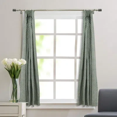 Fabdivine Gray Block Print Handmade Pleated Curtain Hariyali Design Artisan Linen Drapes For Elegant Home Déco