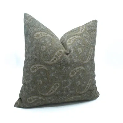 Fabdivine Gray Block Print Linen Throw Pillow Covers, Decorative Pillows For Couch Sofa Living Room -kiara In Green