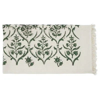 Fabdivine Hand Block Print Cotton Waffle Hand Towels - Elegant & Eco-friendly Towels For Every Home(vishalpush In Green