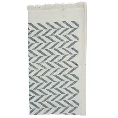 Fabdivine Hand Block Print Cotton Waffle Hand Towels - Perfect Blend Of Style & Functionality For Your Bathroo In Gray