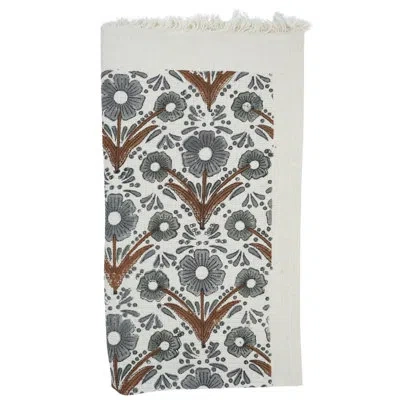 Fabdivine Hand Block Print Cotton Waffle Hand Towels - Sustainable, Soft, And Beautiful Towels For Every Home  In Brown;gray