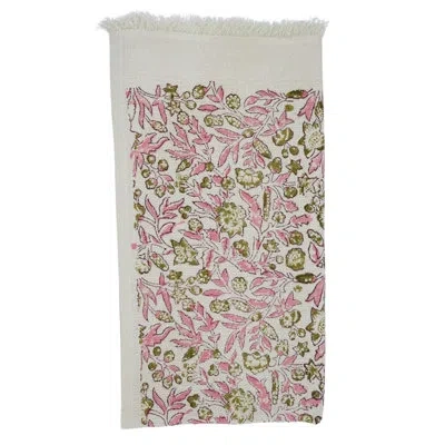 Fabdivine Hand Block Print Cotton Waffle Hand Towels - Sustainable, Soft, And Beautiful Towels For Every Home  In Pink
