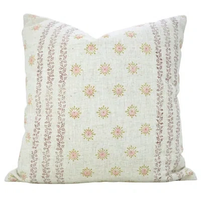 Fabdivine Hand Block Print Throw Pillow Case For Bedroom Or Lounge, Happy Bloom, Peach