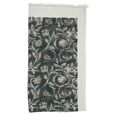 Fabdivine Hand Block Print Waffle Cotton Hand Towels Elevate Your Bathroom With Unique, Artisan Towels "sarasw In Dark Green