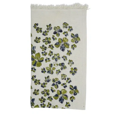 Fabdivine Hand Block Print Waffle Hand Towels 17x32 Sustainable Luxury Cotton Towels For Your Bathroom "saundr In Blue;green