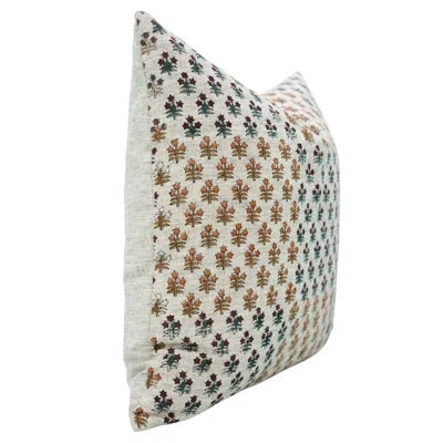 Fabdivine Handcrafted Cotton Pillow Cover With Block Print Design- Kesariya In Red;orange