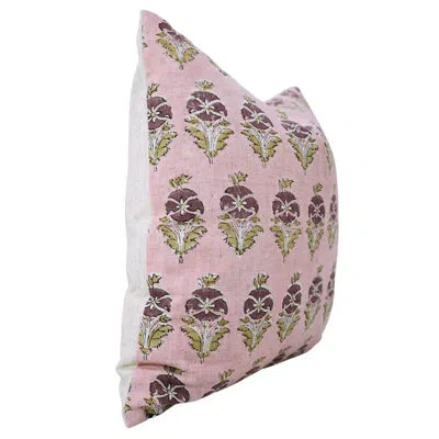 Fabdivine Handcrafted Decorative Pillow – Indian Block Print Cushion Cover, Mormukut, Pink