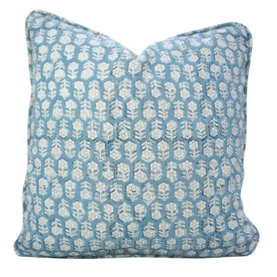 Fabdivine Handcrafted Piping Cushion Cover Bohemian Block Print Cotton Pillow For Stylish Interiors- Tulsi But In Light Brown