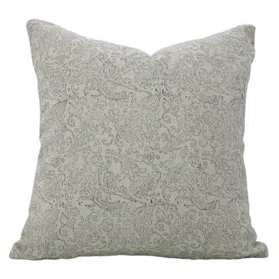 Fabdivine Handmad Block Print Decorative Linen Black Pillow Cover, Sudharshan Jaal