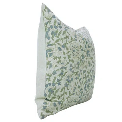 Fabdivine Handmade Block Print Cushion Cover – Sofa & Couch Pillow Décor, Pushplata, Aqua Blue